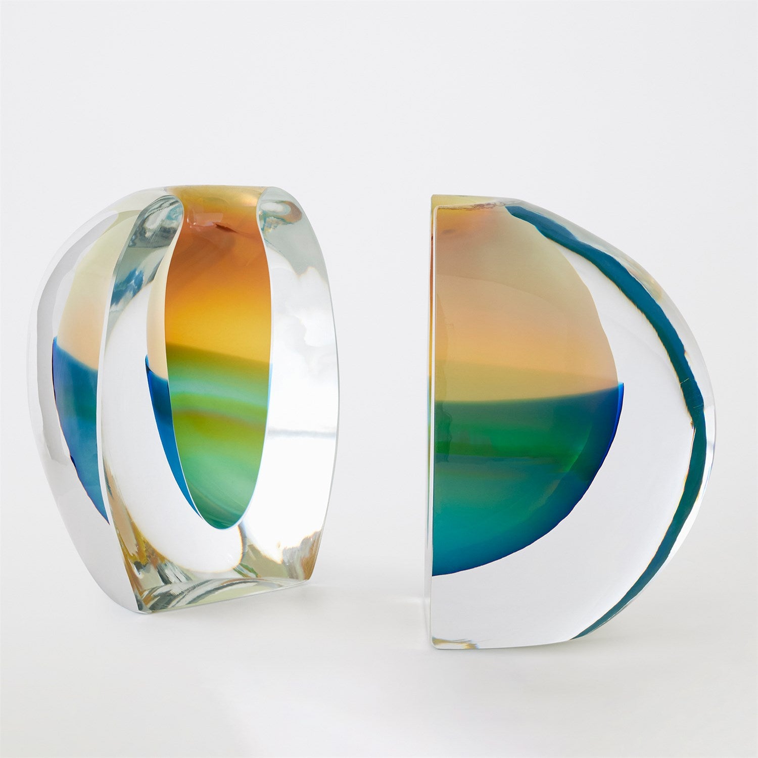 Global Views Blue Split Vase Bookend
