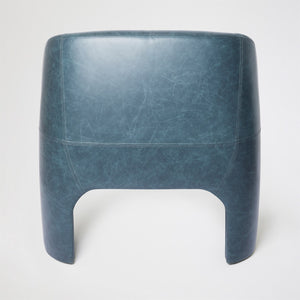Global Views Navy Leather Bradford Chair