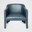 Global Views Navy Leather Bradford Chair