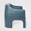 Global Views Navy Leather Bradford Chair