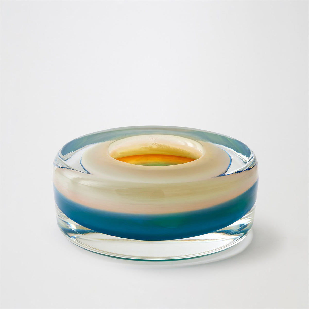 Global Views Blue Thick Cylinder Bowl