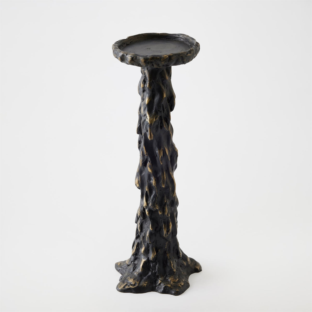 Global Views Black Melting Pillar Candle Holder