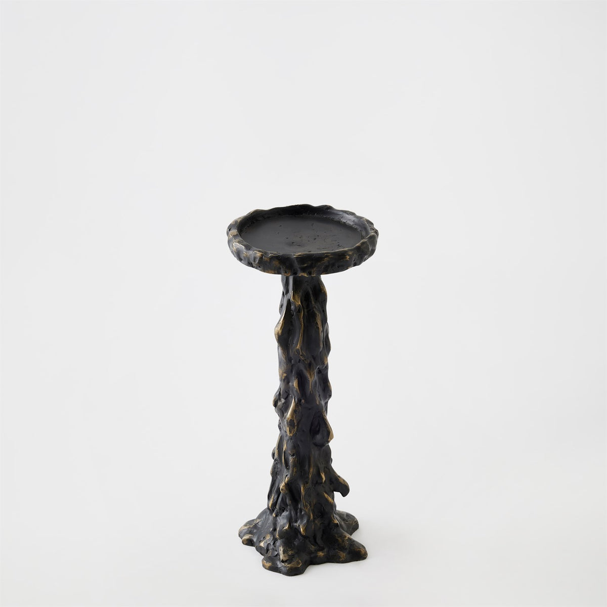 Global Views Black Melting Pillar Candle Holder