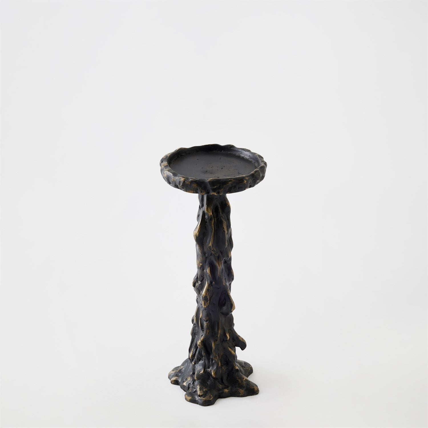 Global Views Black Melting Pillar Candle Holder