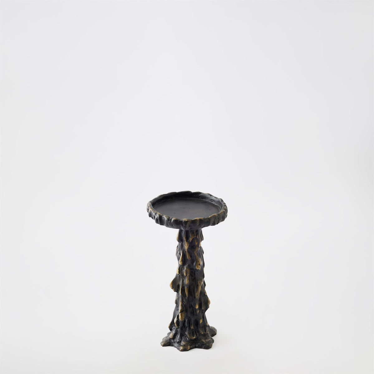 Global Views Black Melting Pillar Candle Holder