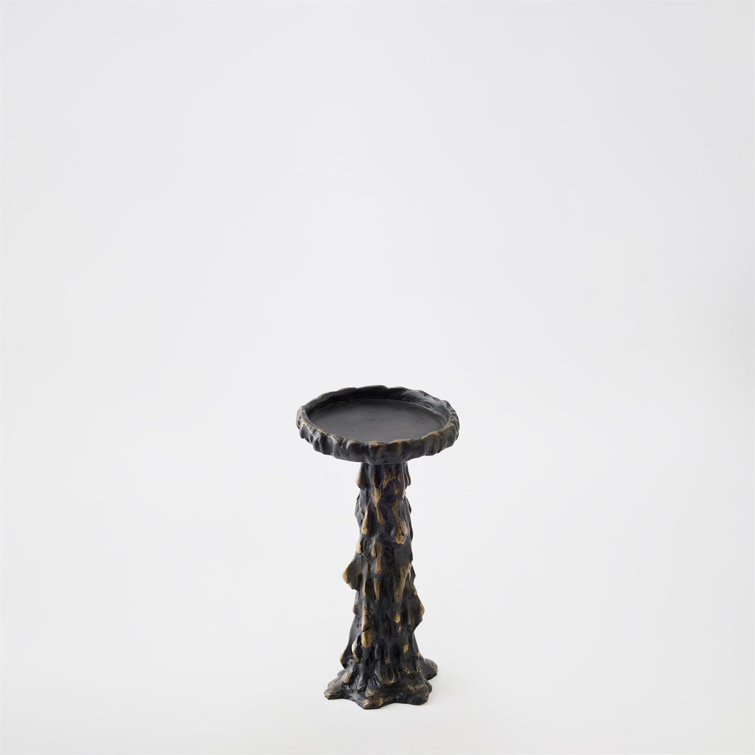 Global Views Black Melting Pillar Candle Holder