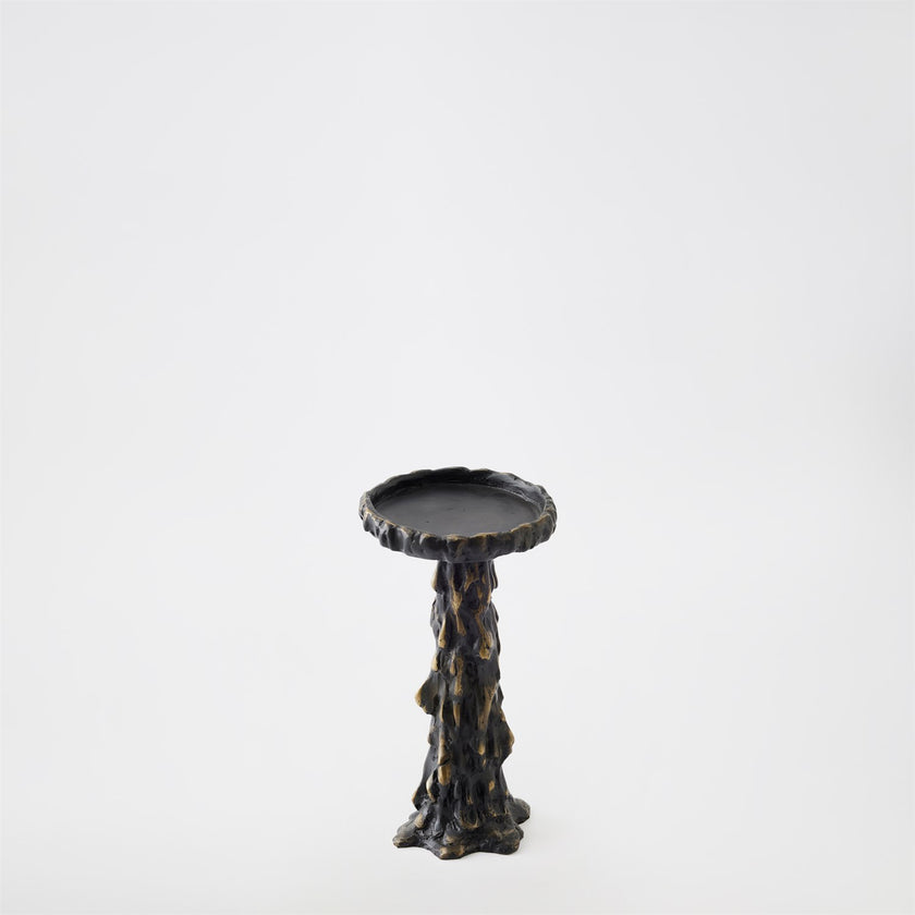 Global Views Black Melting Pillar Candle Holder