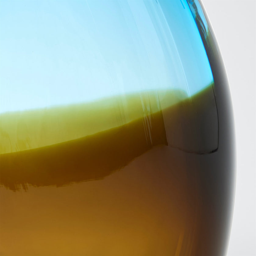 Global Views Topaz Blue Oval Vase