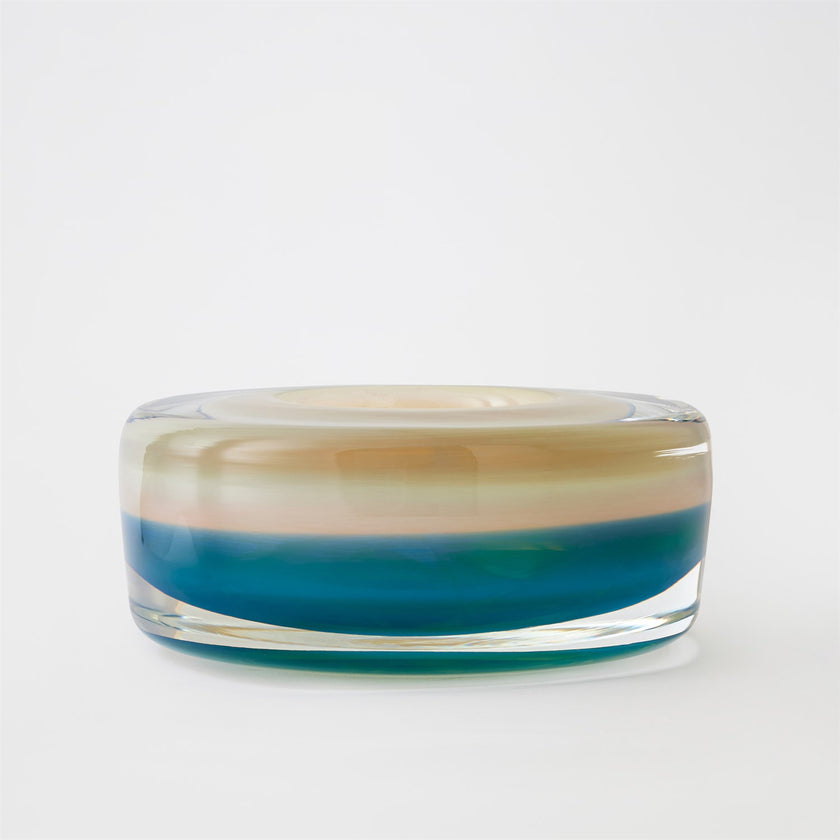 Global Views Blue Thick Cylinder Bowl