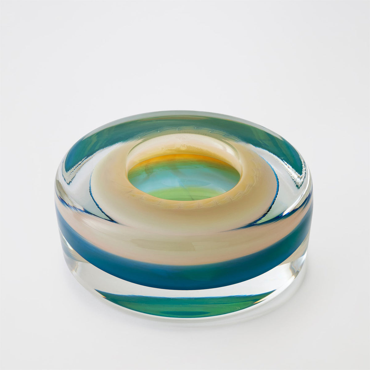 Global Views Blue Thick Cylinder Bowl