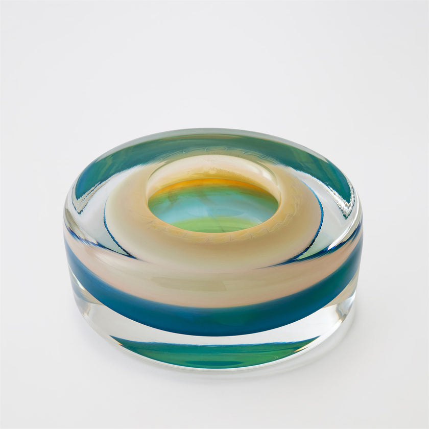 Global Views Blue Thick Cylinder Bowl