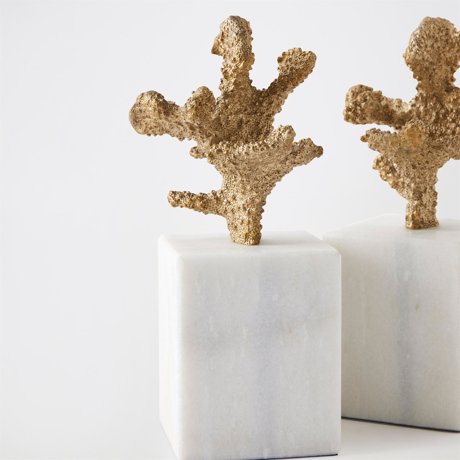 Global Views Brass Coral Sculptures Pair