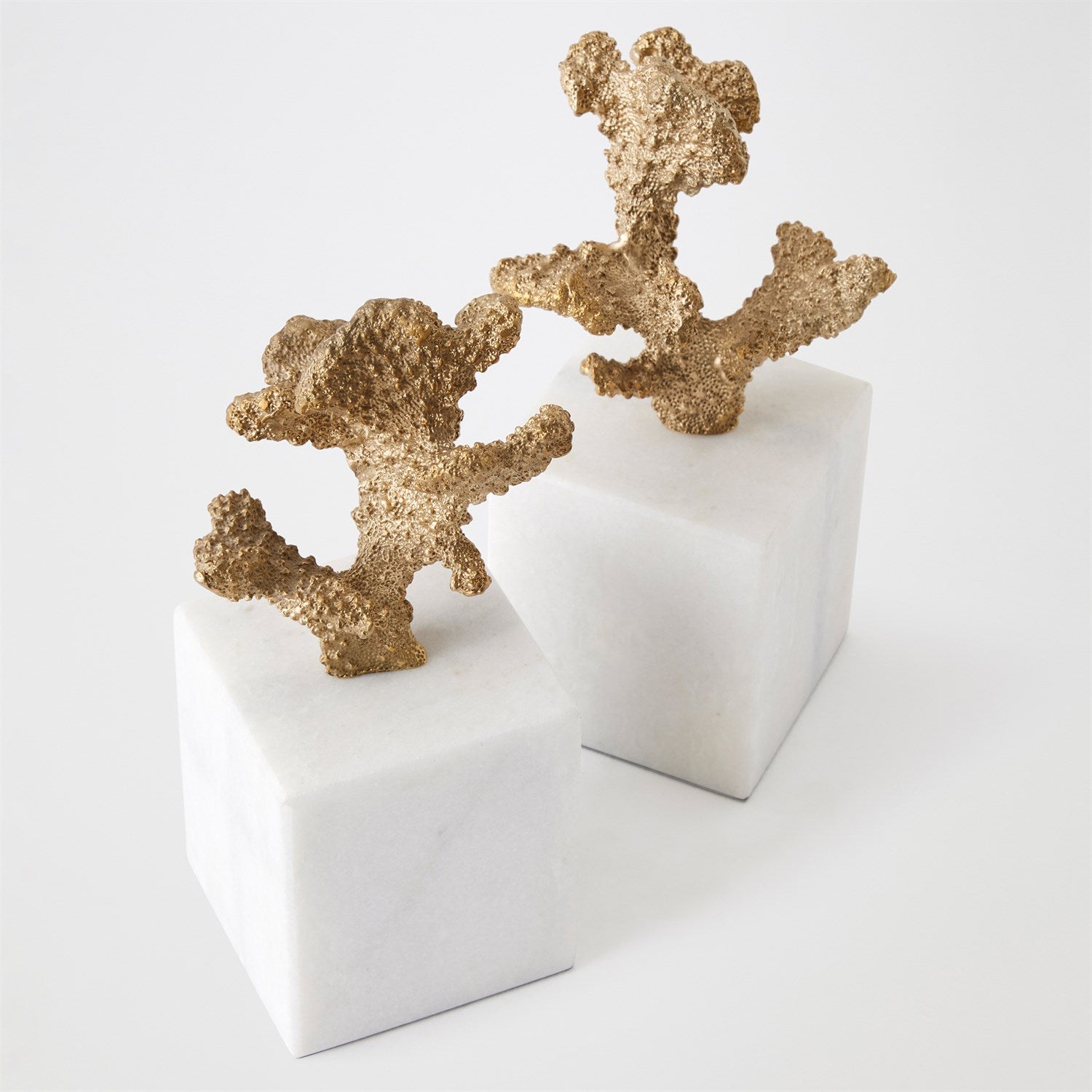 Global Views Brass Coral Sculptures Pair
