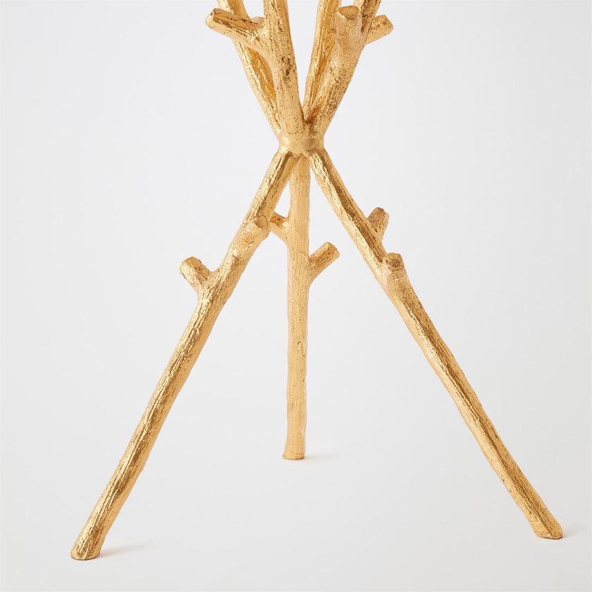 Global Views Gold Leaf Coral Tripod Table