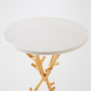 Global Views Gold Leaf Coral Tripod Table