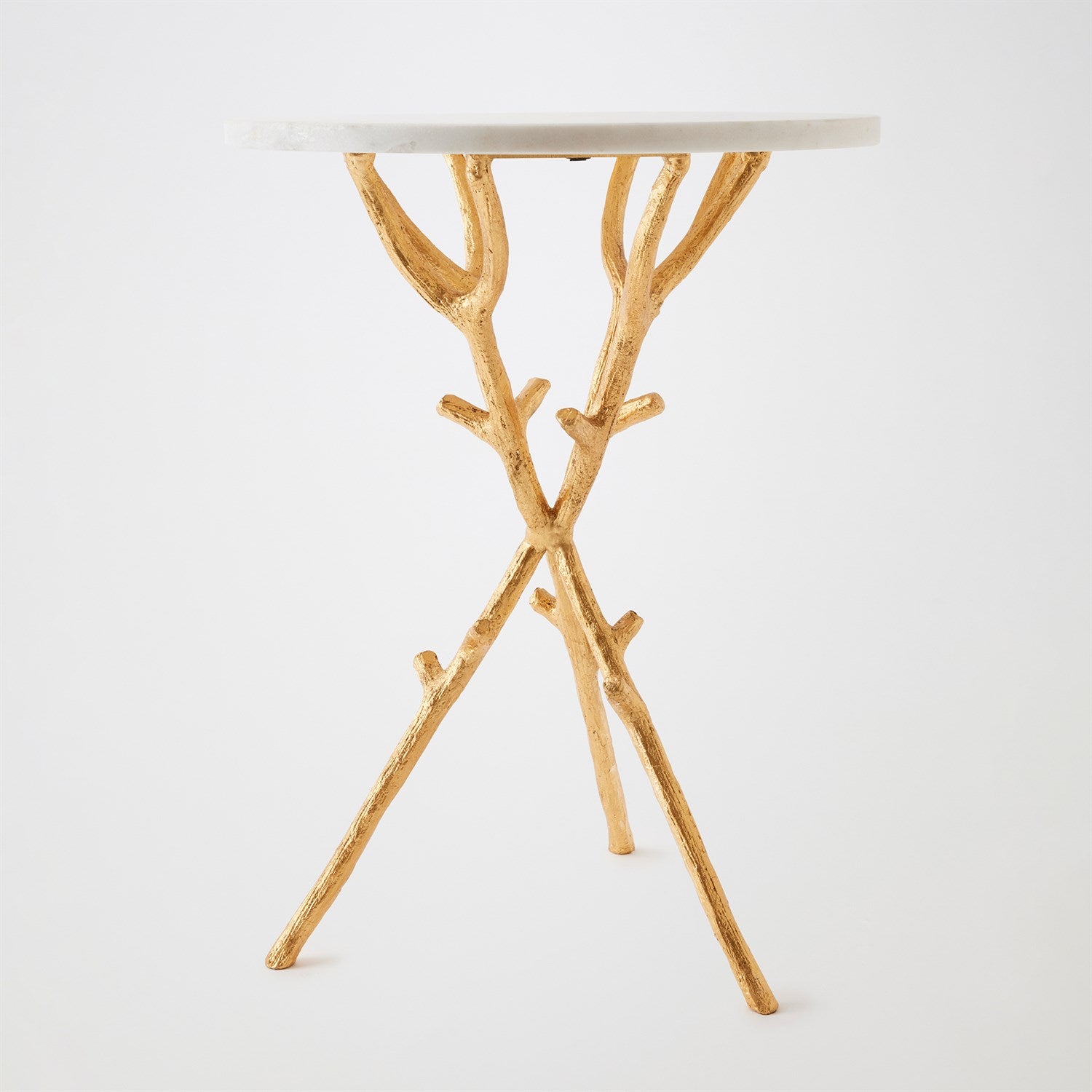 Global Views Gold Leaf Coral Tripod Table
