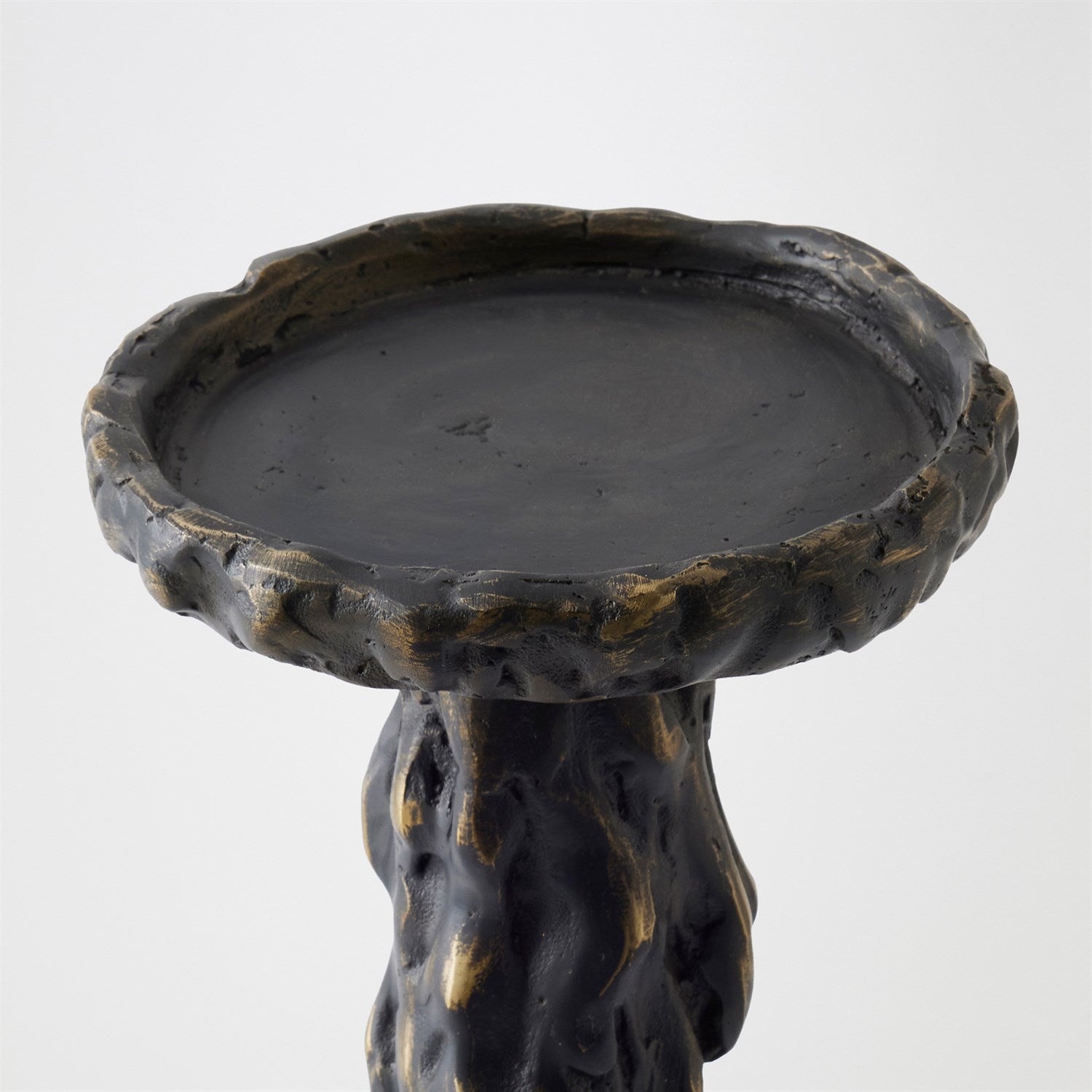 Global Views Black Melting Pillar Candle Holder