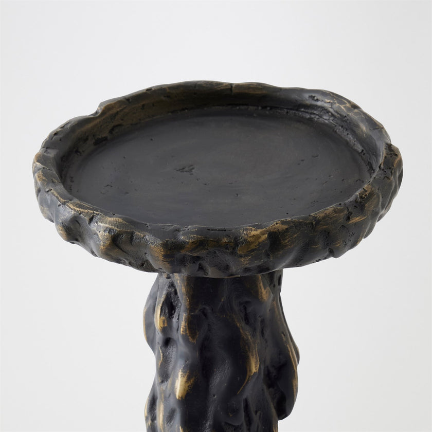 Global Views Black Melting Pillar Candle Holder