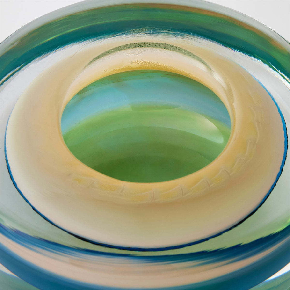 Global Views Blue Thick Cylinder Bowl