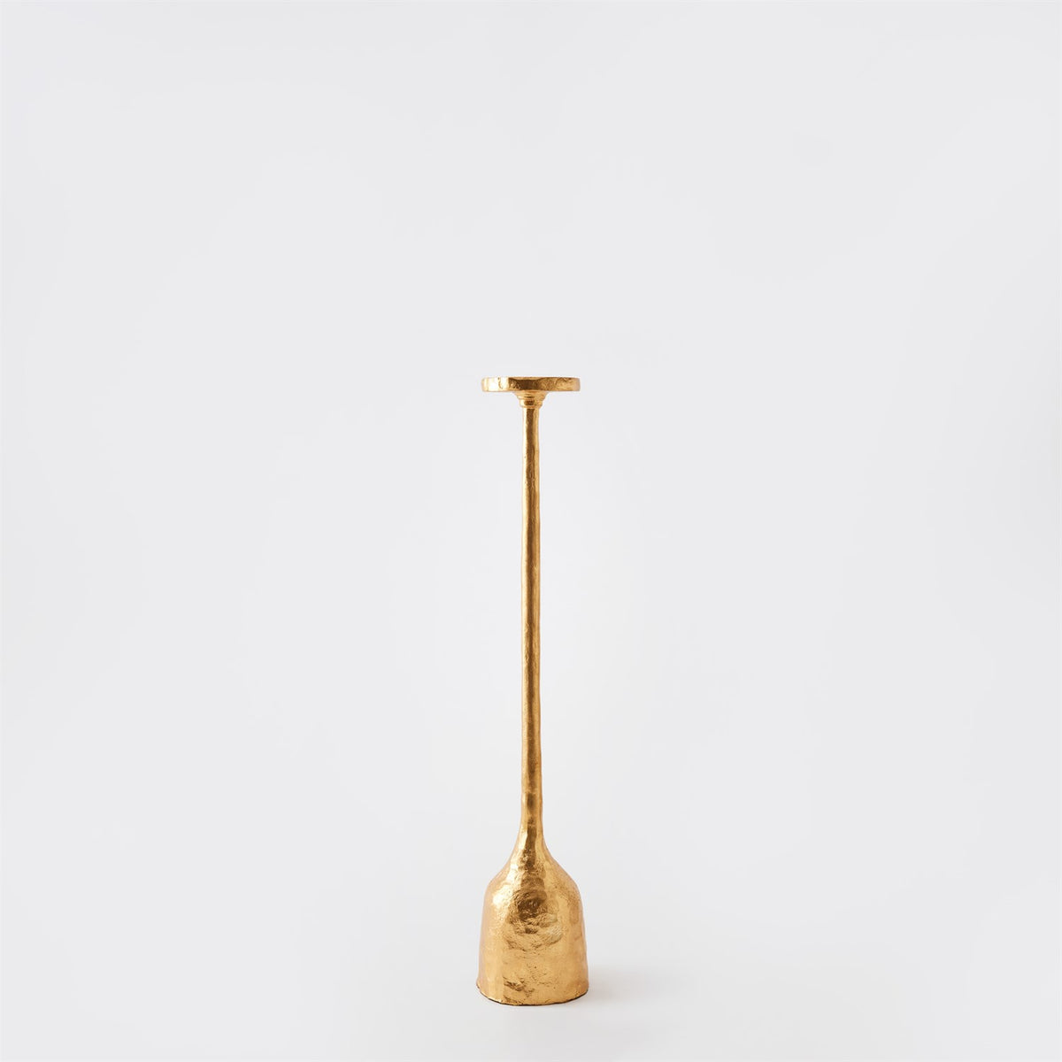 Global Views Gold Leaf Forged Pillar Candle Holder