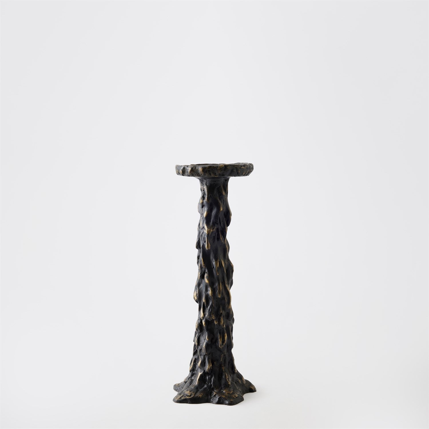 Global Views Black Melting Pillar Candle Holder