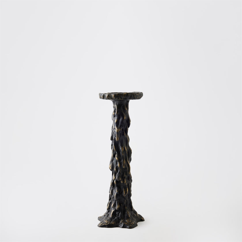 Global Views Black Melting Pillar Candle Holder