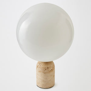 Global Views Travertine Orb Table Lamp