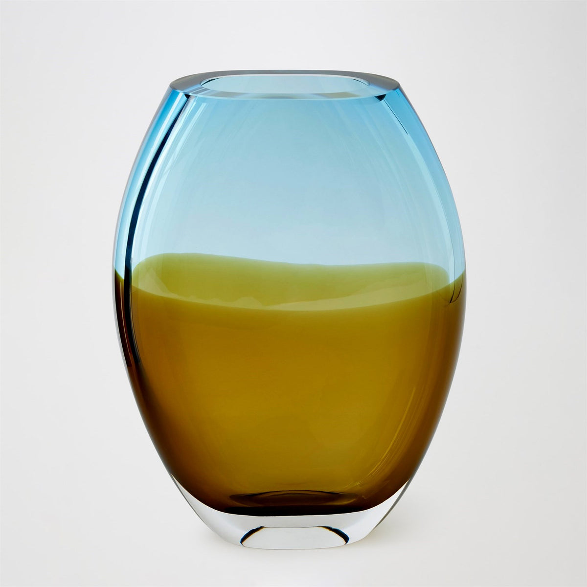 Global Views Topaz Blue Oval Vase
