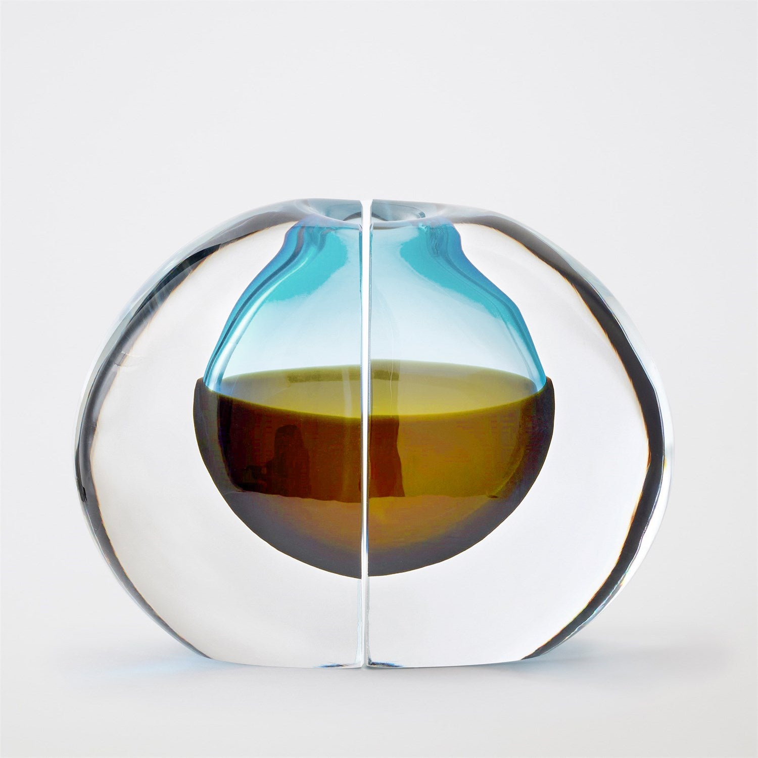 Global Views Blue Split Vase Bookend