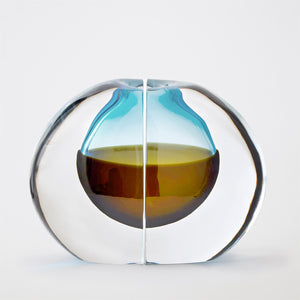 Global Views Blue Split Vase Bookend