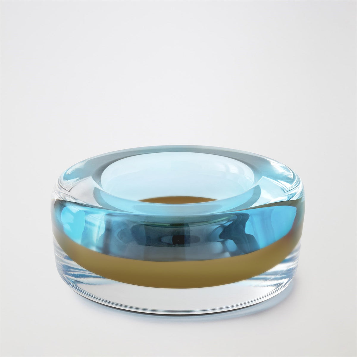 Global Views Blue Thick Cylinder Bowl