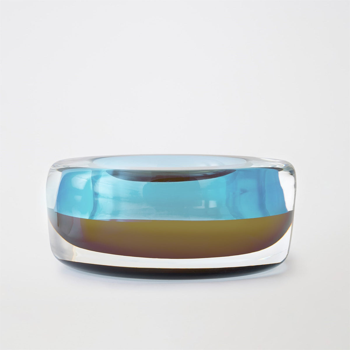 Global Views Blue Thick Cylinder Bowl