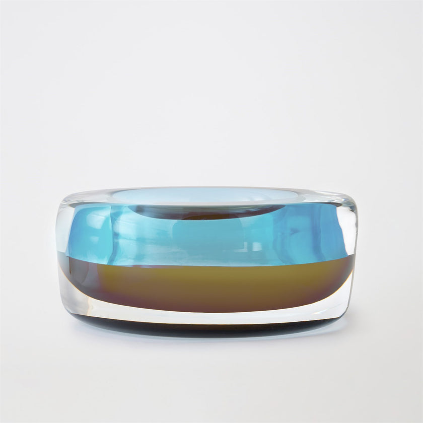 Global Views Blue Thick Cylinder Bowl
