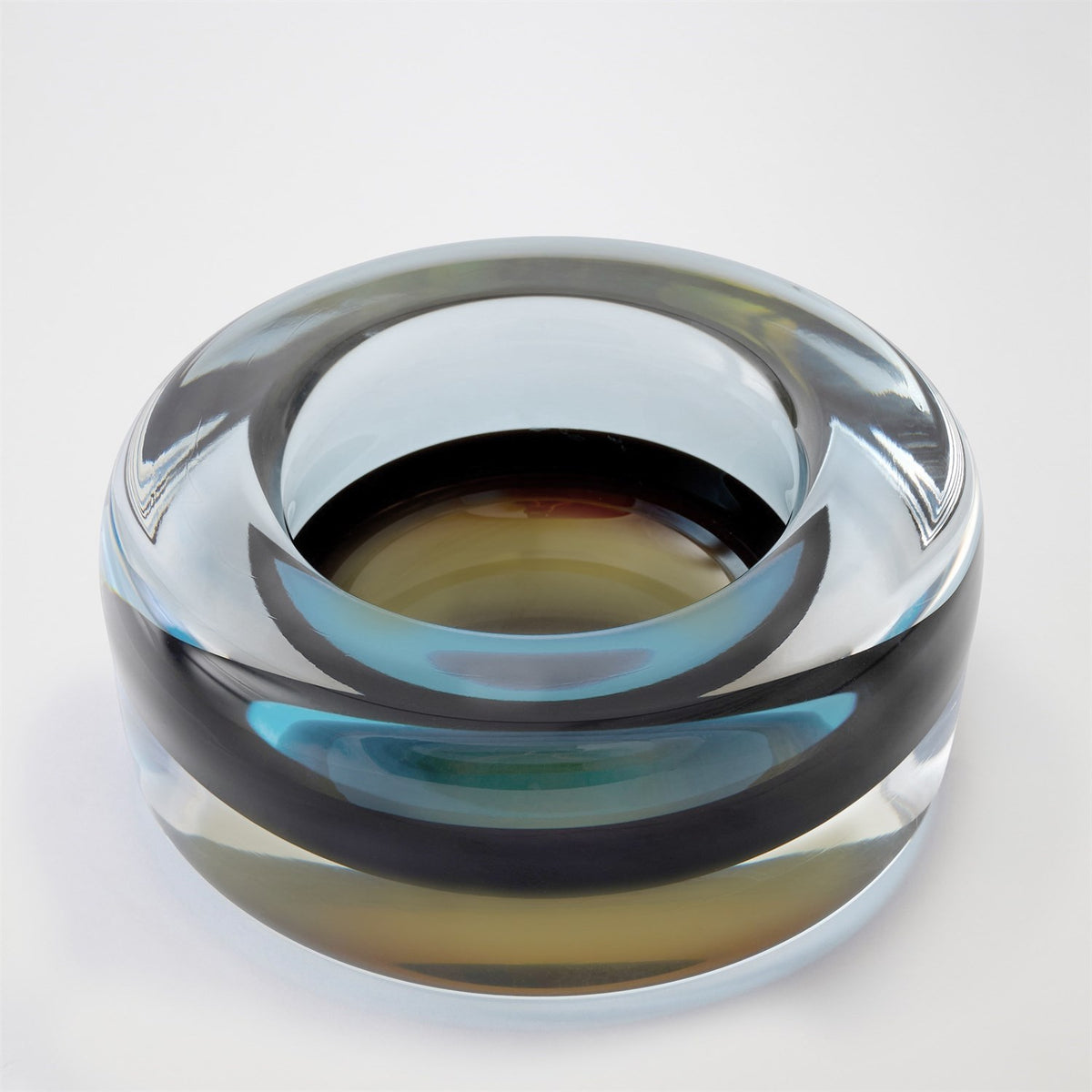 Global Views Blue Thick Cylinder Bowl