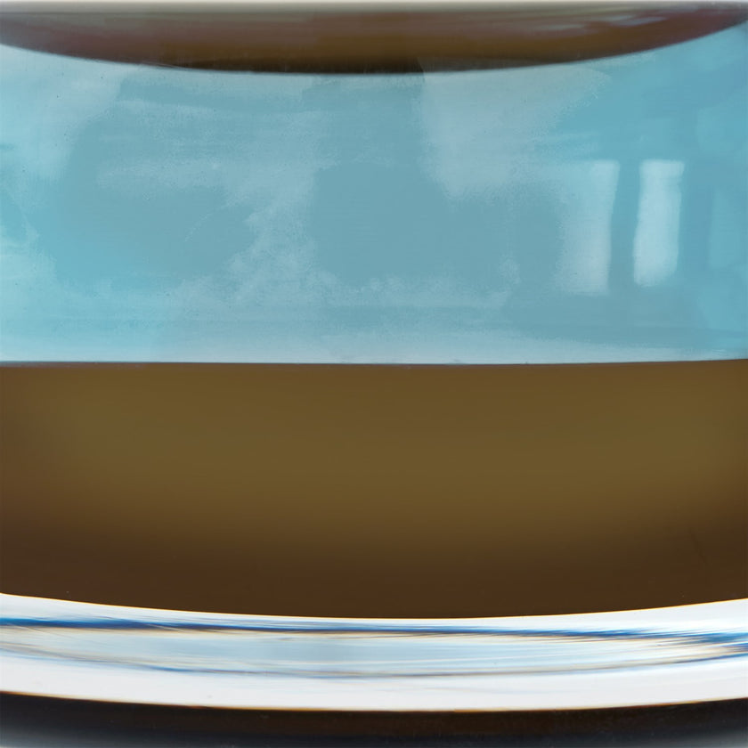 Global Views Blue Thick Cylinder Bowl