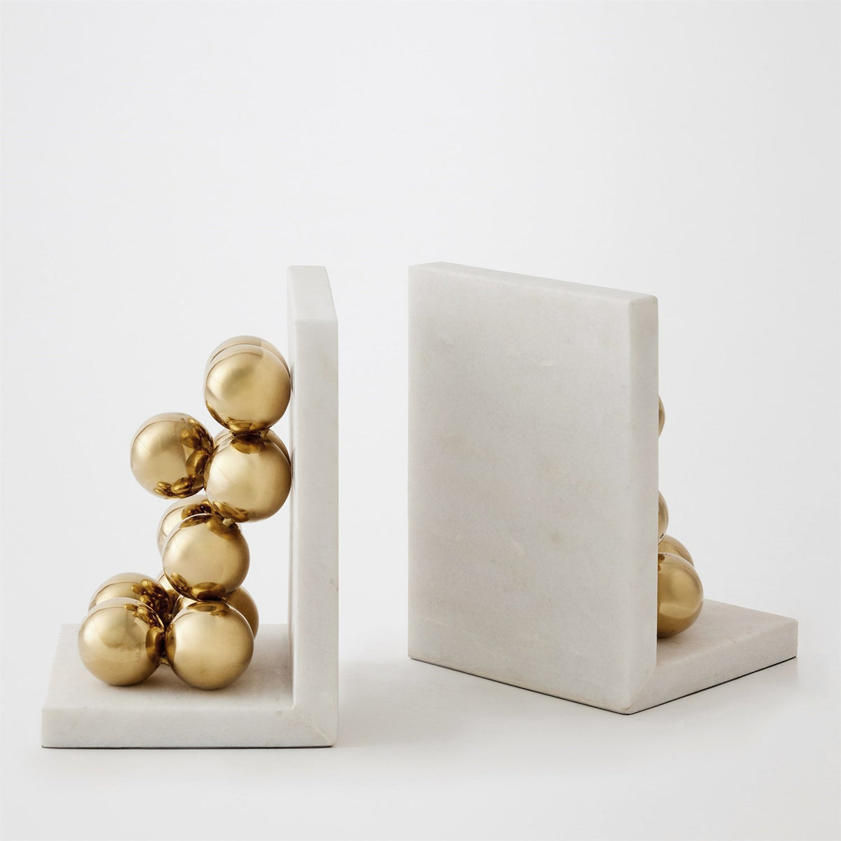Global Views Sphere Bookends-Brass