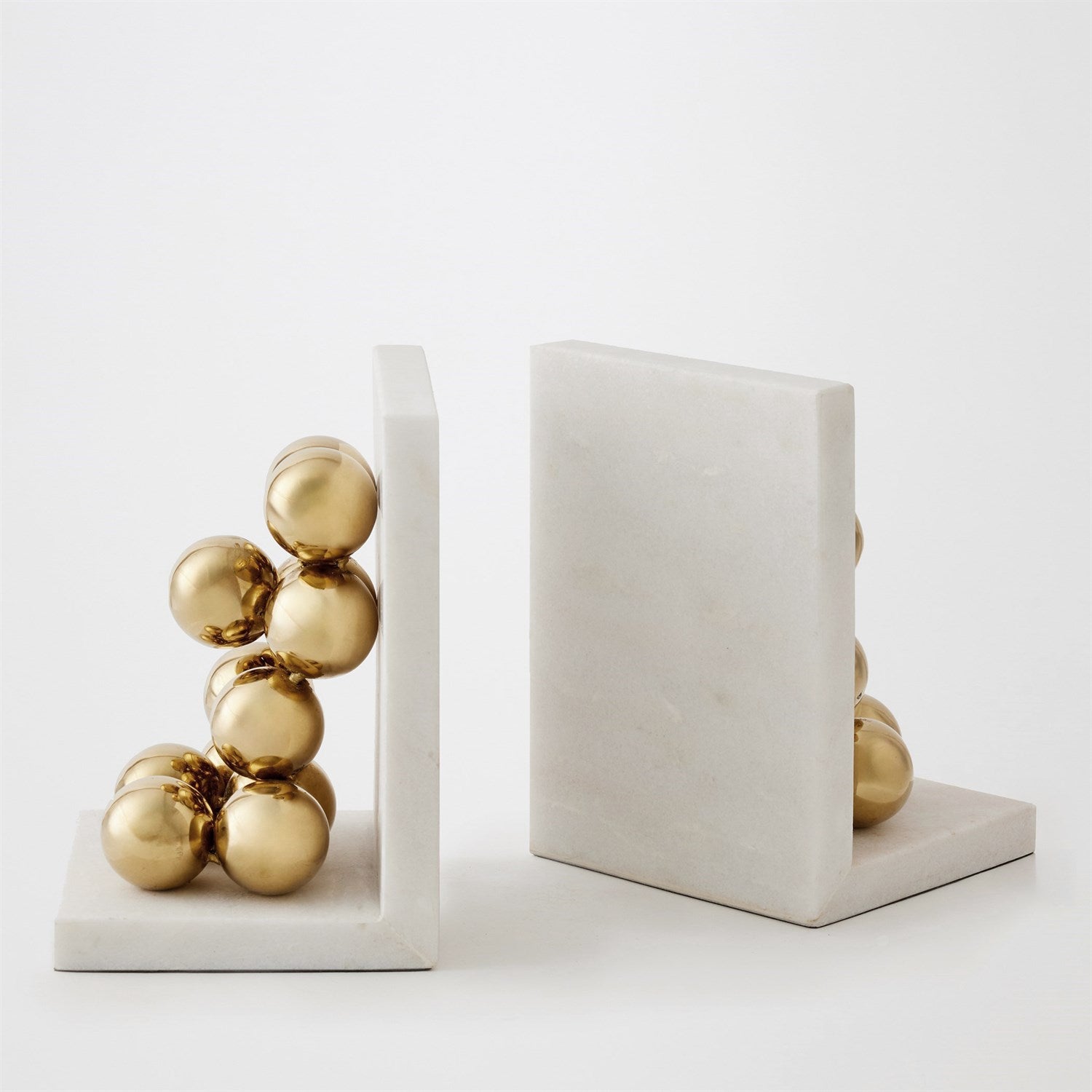 Global Views Sphere Bookends-Brass