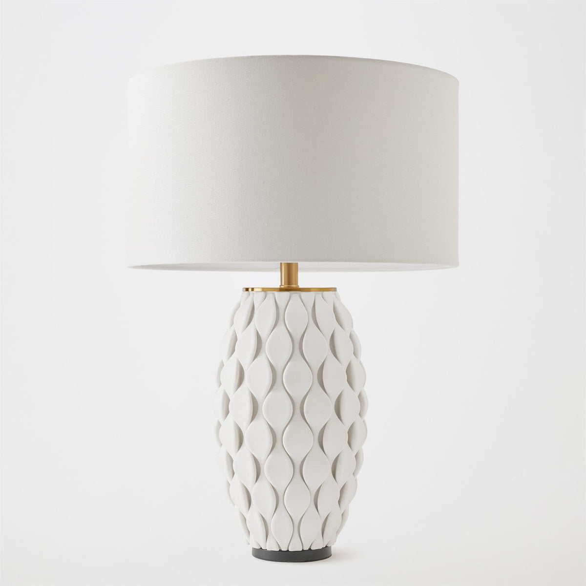 Global Views Matte White Pillowed Lamp