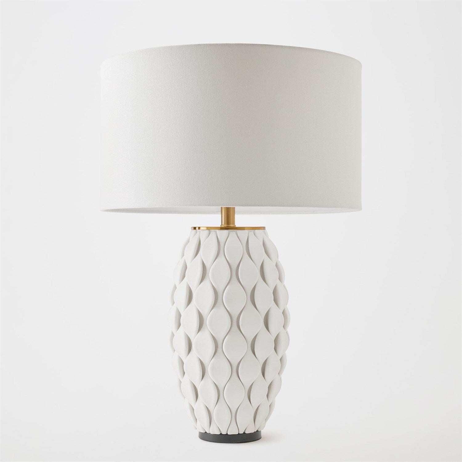 Global Views Matte White Pillowed Lamp