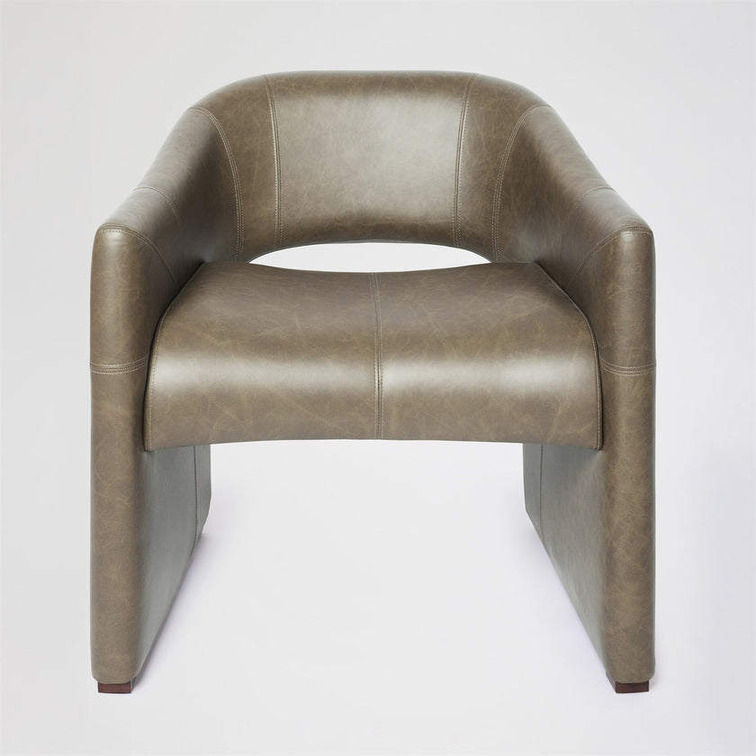 Global Views Olive Leather Winchester Chair