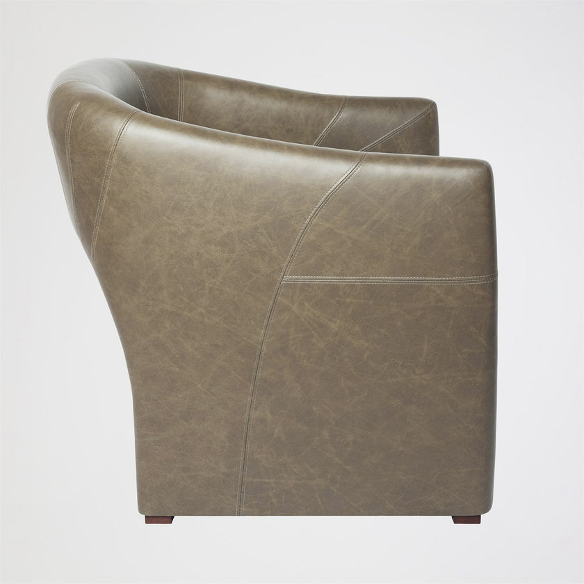 Global Views Olive Leather Winchester Chair