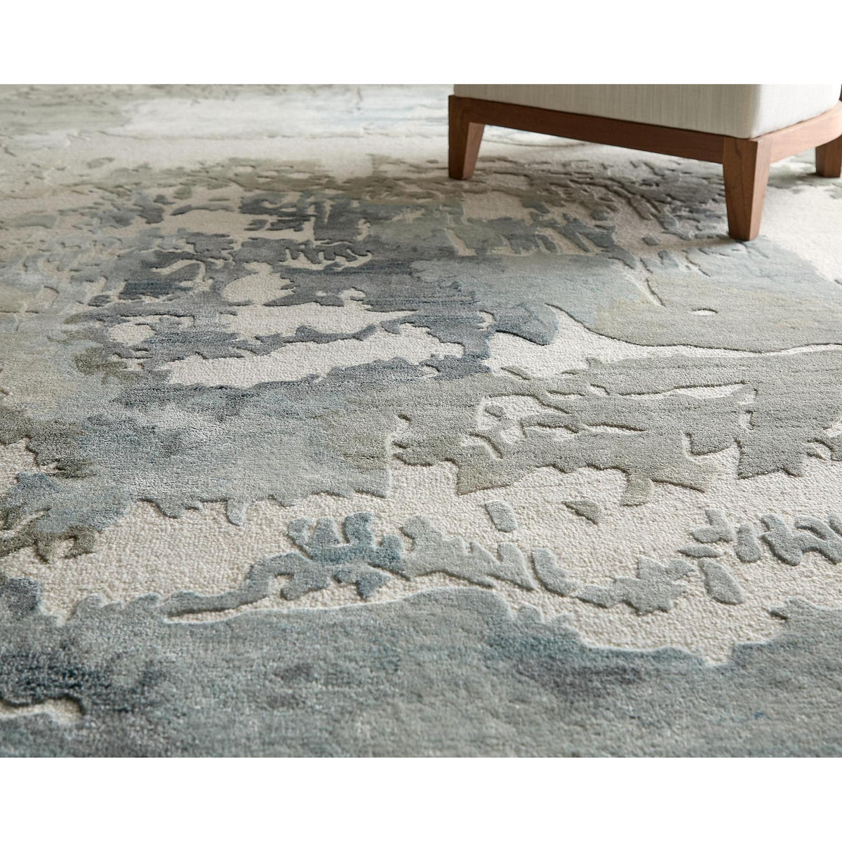 Feizy Kendall 8A62F Modern Abstract Rug in Ivory/Blue/Gray