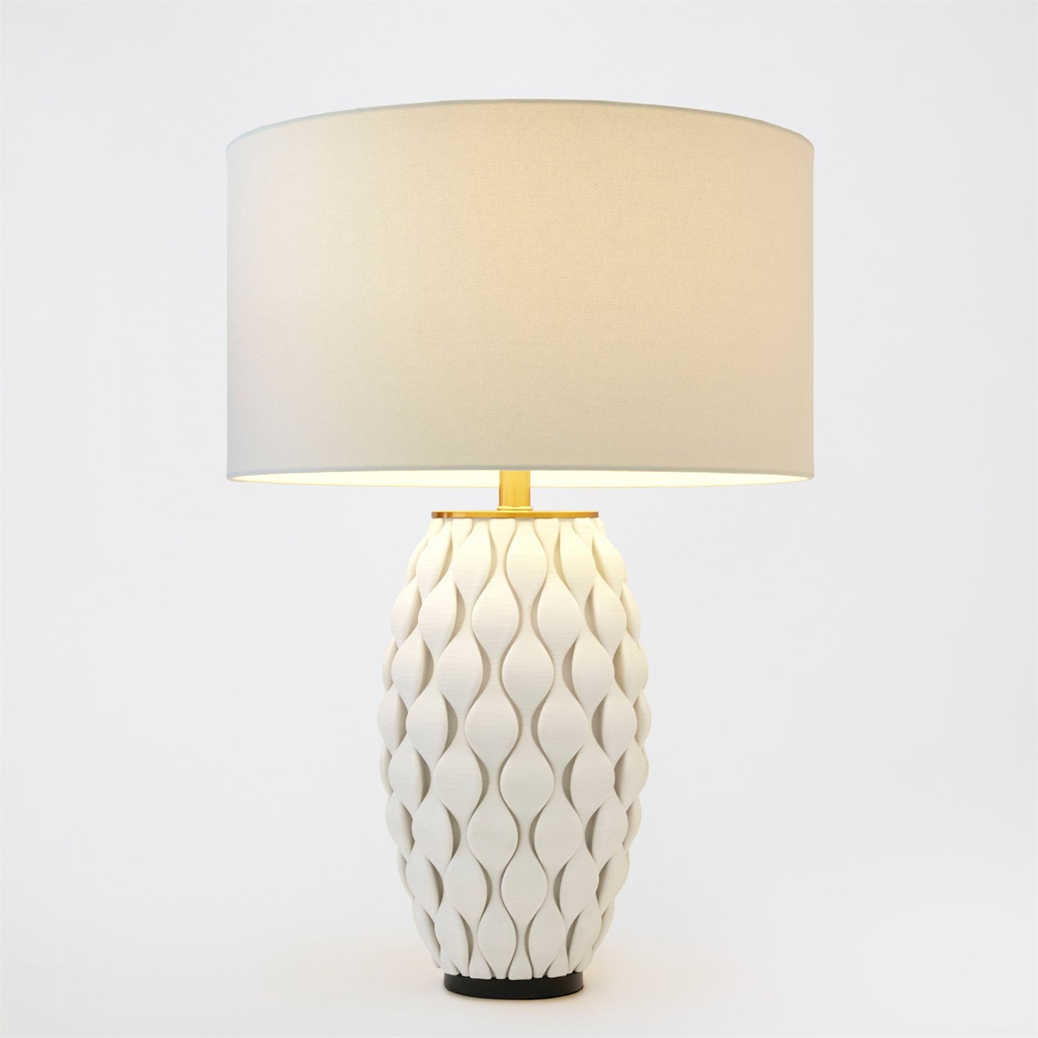 Global Views Matte White Pillowed Lamp