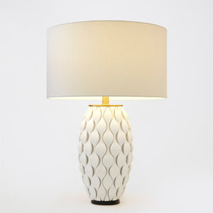 Global Views Matte White Pillowed Lamp