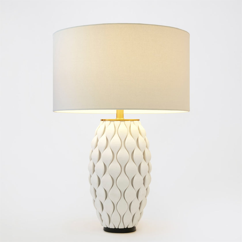 Global Views Matte White Pillowed Lamp