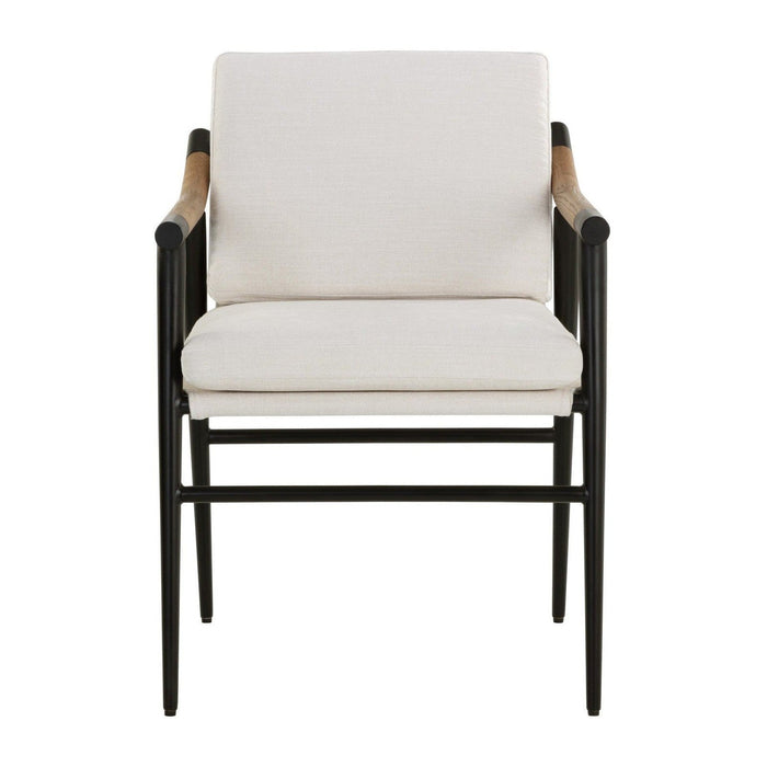 Sunpan Meadow Dining Armchair - Heather Ivory Tweed