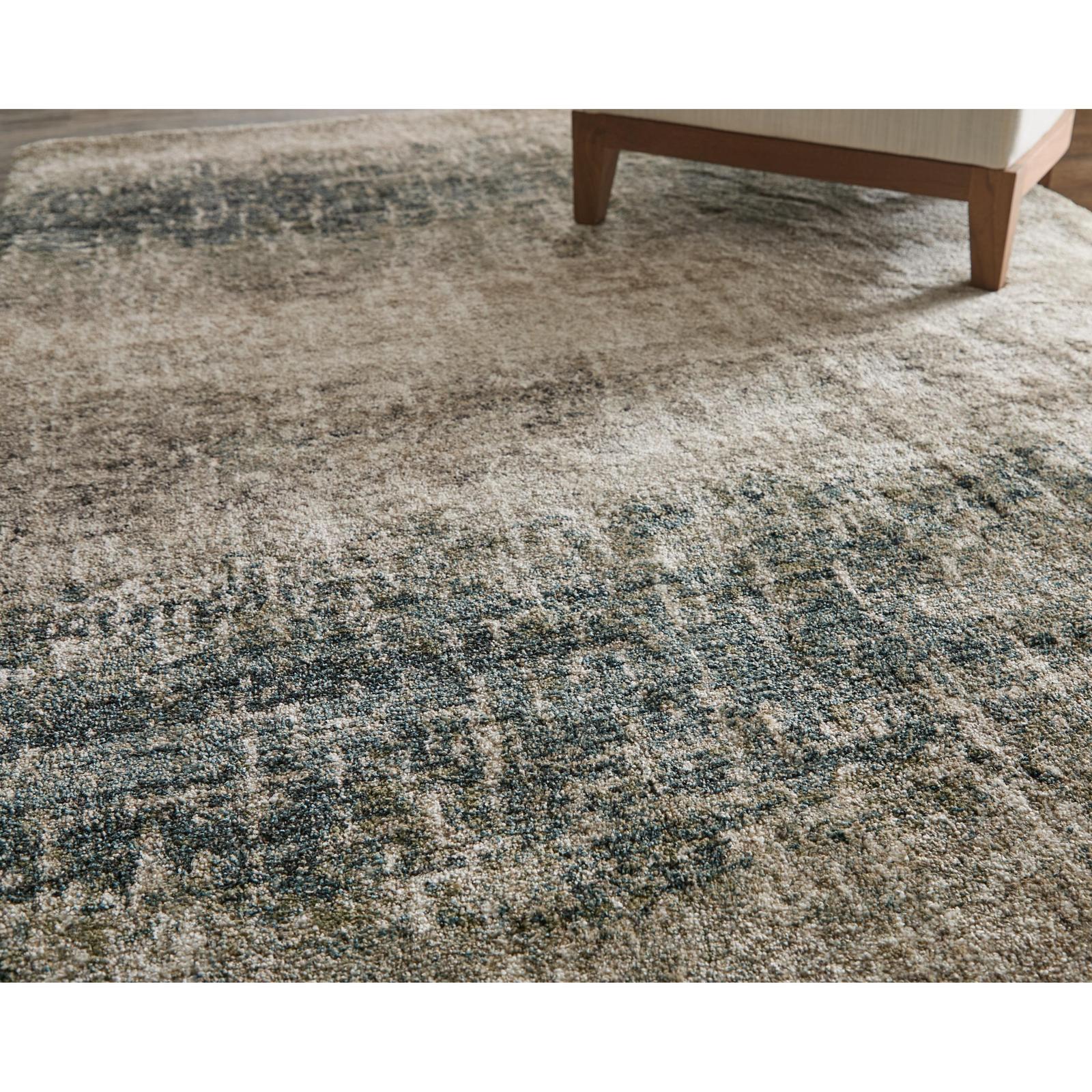 Feizy Richmond 39R5F Modern Abstract Rug in Ivory/Blue/Green