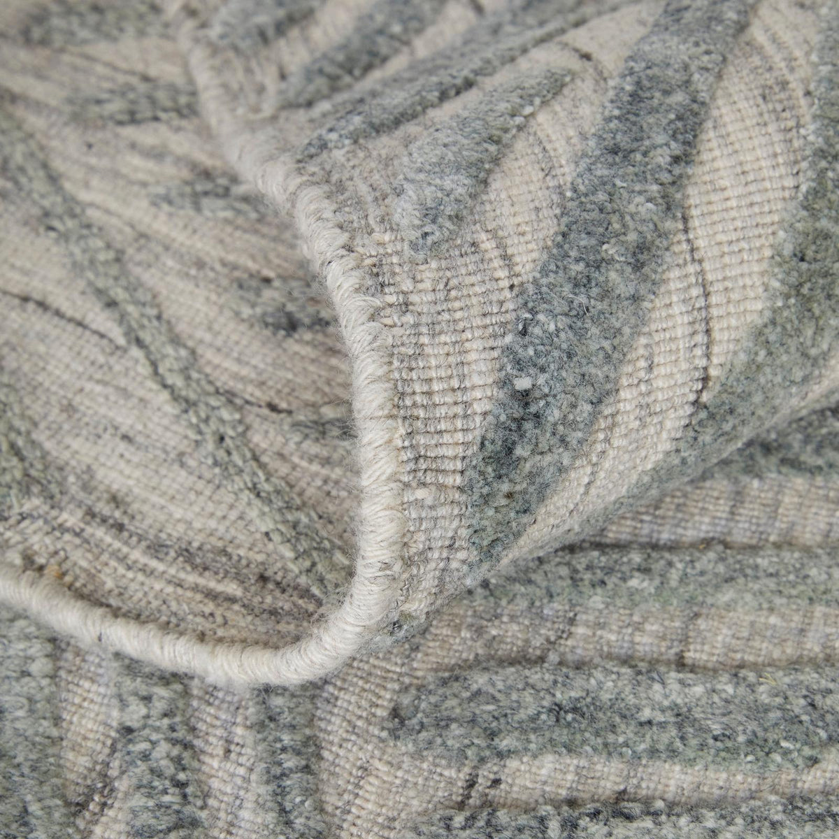 Feizy Elias 69FYF Modern Abstract Rug in Green/Ivory/Tan