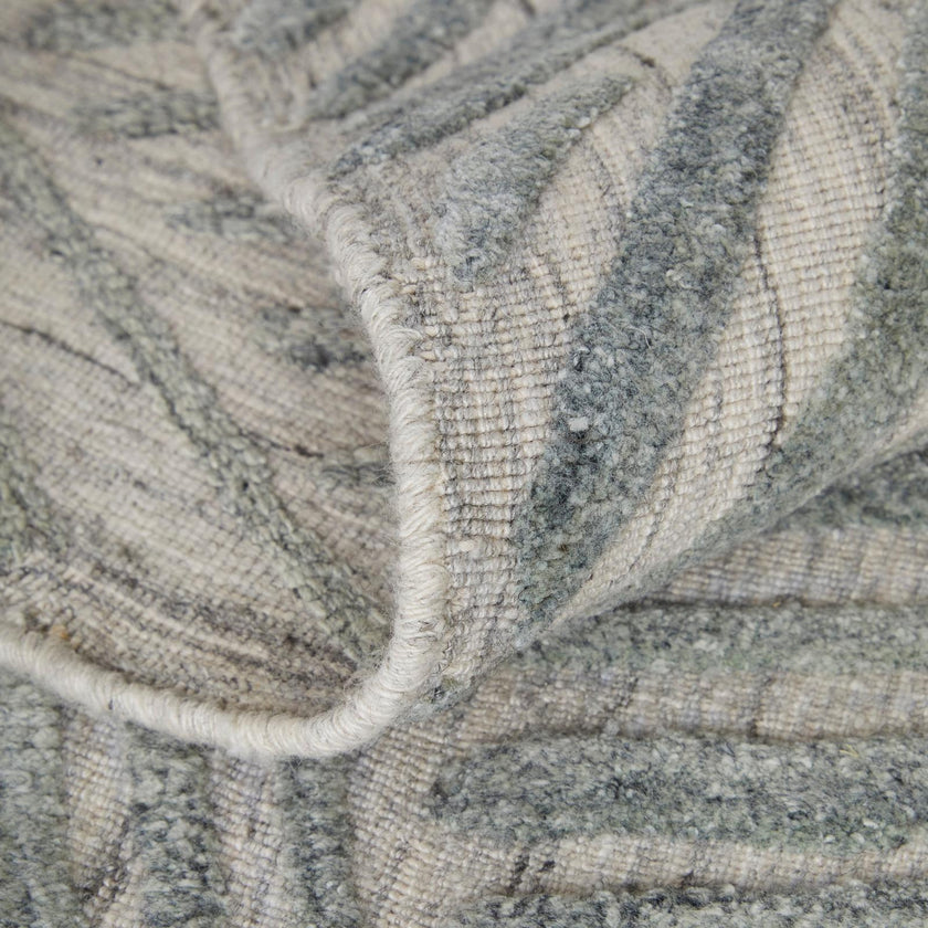 Feizy Elias 69FYF Modern Abstract Rug in Green/Ivory/Tan