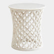 Global Views Curvil Marble Arabesque Side Table